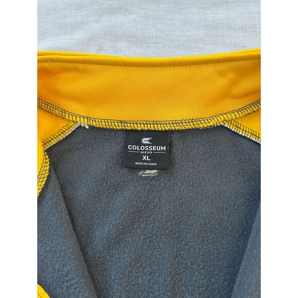 Men's Mizzou University 1/4 Zip Pullover Logo, Gray/Yellow Size XL, Pockets - Picture 3 of 6